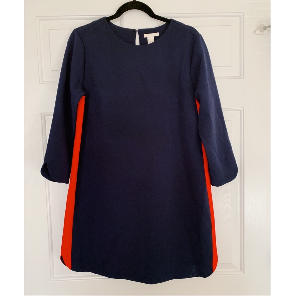 Navy Dress with Detail Stripe